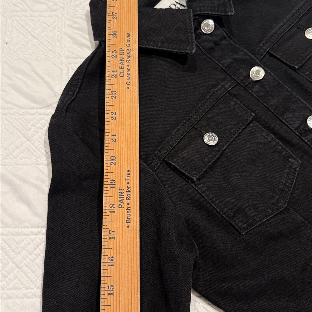 Zara Black Long Sleeve Denim Button Down Dress Jean size M - Picture 11 of 14